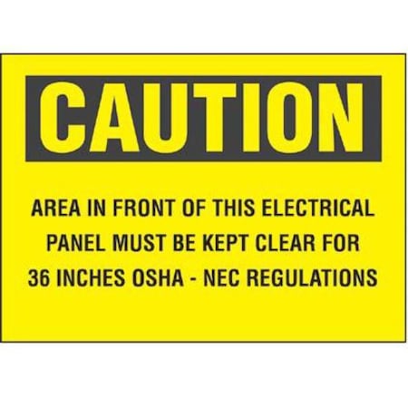 Panduit Caution Warning Sign, Yellow PPS0710C141